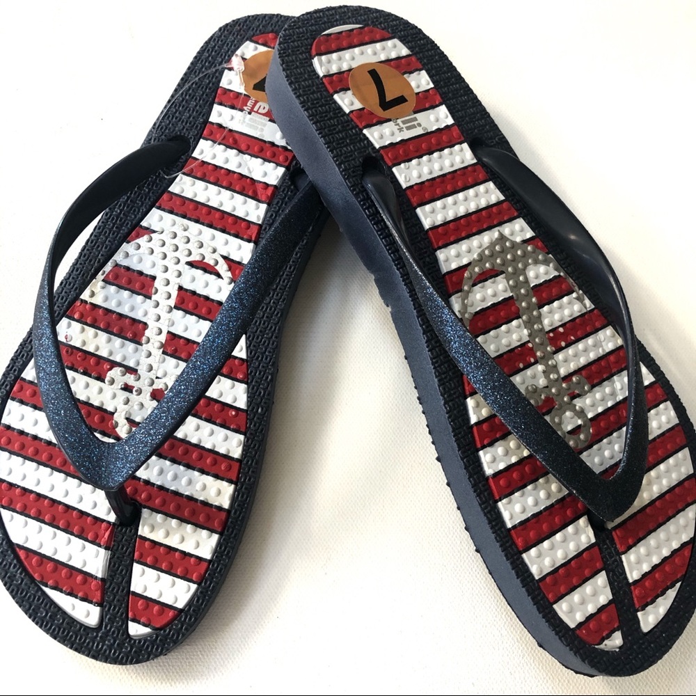 Capelli of New York Nautical Flip Flops ❤️🤍💙